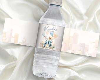 Etiquetas para botellas de agua de Zootopia 2: Fiesta de Judy (Descarga digital)