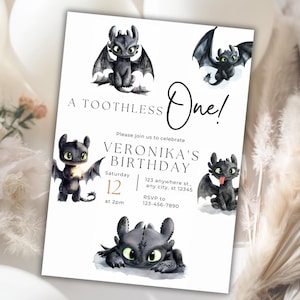 How to Train Your Dragon Birthday Invitation: Editable Viking Party Toothless Dragon Digital Download