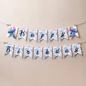 Stitch Birthday Banner: Lilo & Stitch Party Decoration (Digital Download)