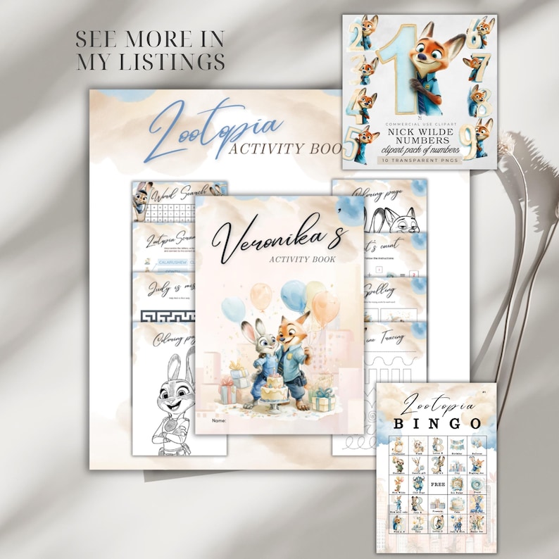 Zootopia 2 Nick Wilde and Judy Hopps Birthday Banner: Editable Canva Template, (Digital Download) image 4