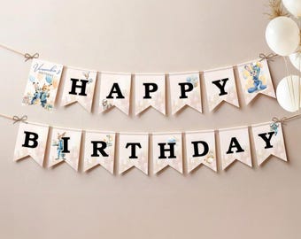 Banner di compleanno di Judy Hopps di Zootropolis: modello Canva modificabile (download digitale)