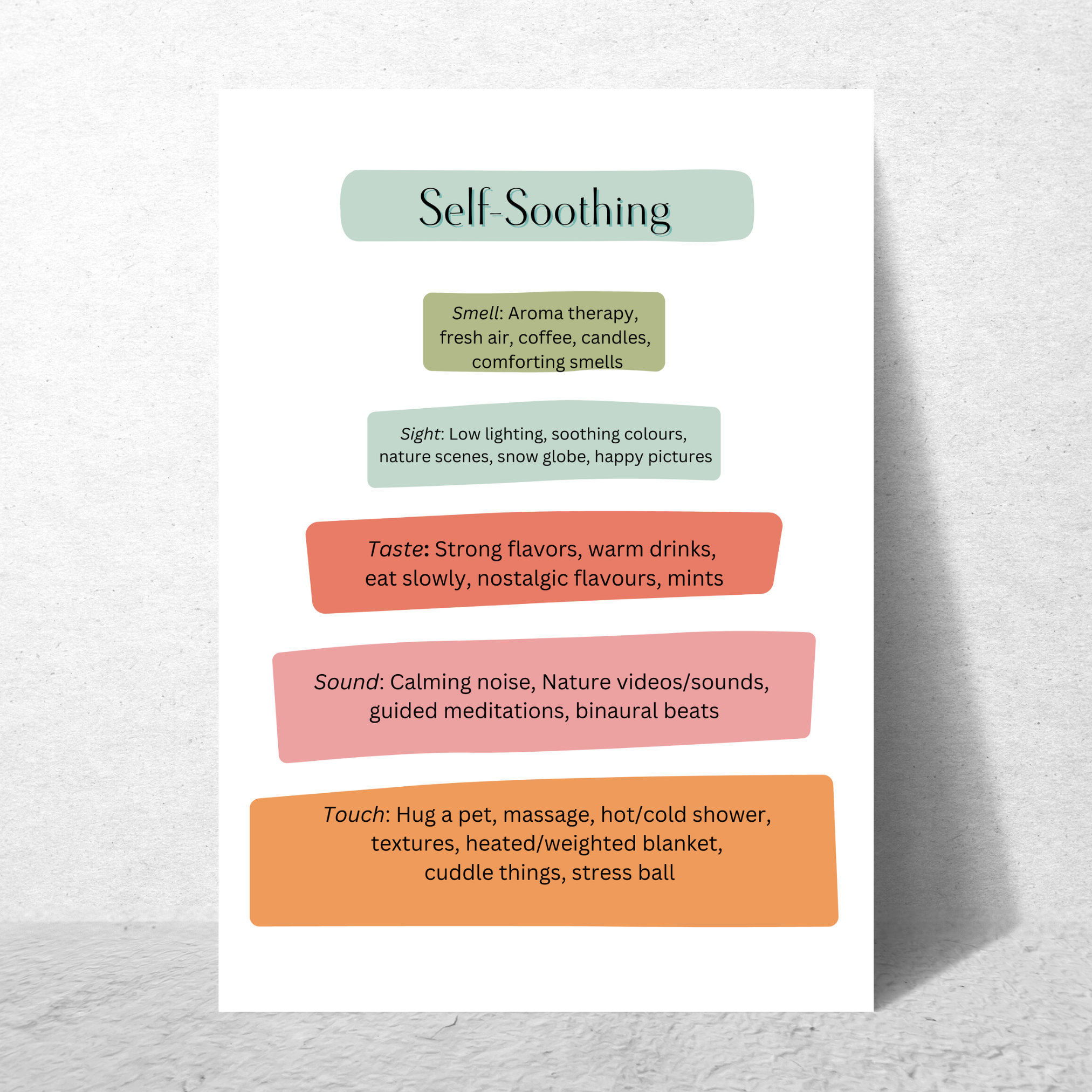 Five Senses Grounding Technique Poster Dbt Coping Skills, 60% OFF