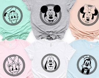 Disney Mickey and Friends Checkered Matching Shirt, Disney Family Vacation 2026 Christmas Shirt, Minnie  Mickey Pluto Tee