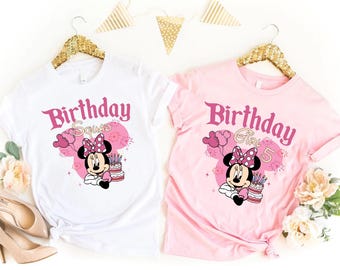 Minnie Birthday Shirt, Custom Disney Minnie Birthday Squad Shirt,  Custom Family Birthday Shirt, Disney Matching Birthday Party Shirts