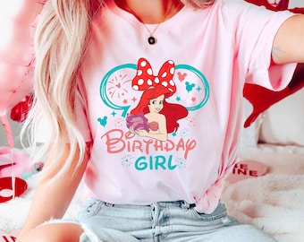 Personalized Princess Ariel Birthday Shirt, Custom Little Mermaid Birthday Shirt, Disney Family Matching Shirt, Disney Princess Shirt,