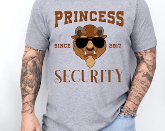 Custom Disney Princess Security Shirts, Daddy Est Year Shirt, Disney Dad Shirt, Father's Day Tee, Beauty And The Beast