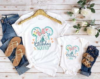 Disney Birthday Squad Shirt, Disney Group Kids Birthday T-Shirt, Kids Birthday Squad Shirt, Disney Family Birthday Shirt, Gift For Her
