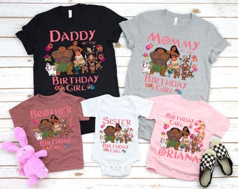 Custom Moana Family Birthday Shirt, Princess Moana Mom Dad Tee, Disneyland Shirt, Birthday Girl Maui Shirt, Princess Birthday Trip Tee
