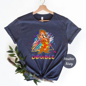 Retro 90s Chip n Dale Double Trouble Shirt, Disney Family Vacation Shirt, Disney Couple Tee, Double Trouble Tee,Disney Chip 'N Dale 80's Tee image 2