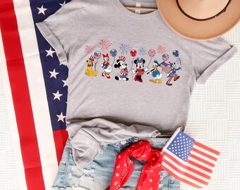 Mickey and Friends Shirt, Disneyland 4th of July Patriotic Shirt, Disney Freedom Shirt, Mickey Minnie Goofy Pluto Donald Daisy Tee