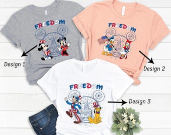 Disney 4th of July Shirt,Disney Mickey and Friends Happy 4th of July Shirt, Disney Freedom, Mickey Minnie Goofy Pluto Donald Daisy Shirt