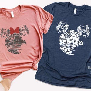 Minnie And Mickey Death Star, Star Wars Disney World Family Trip Shirt, Star Wars Couple Shirt, Star Wars Gift, Star Wars Crewneck Shirt