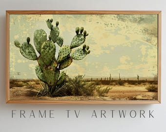 Cactus TV Art, masculine frame tv art, western frame tv art, samsung frame tv art, frame tv art boho, frame tv art desert, frame tv cowboy