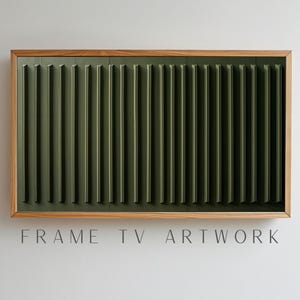 Green Bars TV Art, masculine frame tv art, dark abstract frame tv art, curated frame tv, frame tv art boho, tv frame art abstract image 1