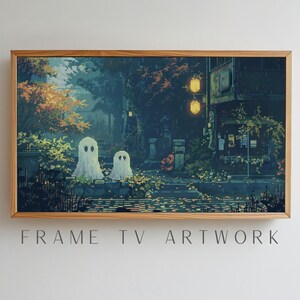 Pixel Ghosts TV Art, frame tv halloween, ghost frame tv, halloween tv art, halloween frame tv, samsung frame tv art, frame tv art japanese