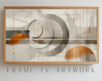 Geometrische zonsondergang tv-kunst, kleurrijk frame tv, tv-frame uit het midden van de eeuw, tv-framekunst, samengestelde tv-frame, boho frame tv-kunst, mannelijke tv-framekunst