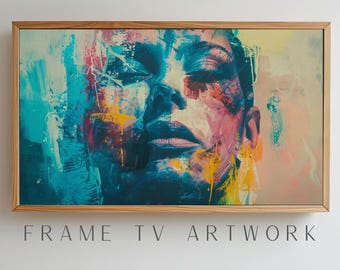 Digitale vrouw tv-kunst, frame tv-kunst vrouw, samengestelde tv-frame, boho frame tv-kunst, 4k tv-framekunst, tv-pop-art frame, kleurrijke tv-framekunst