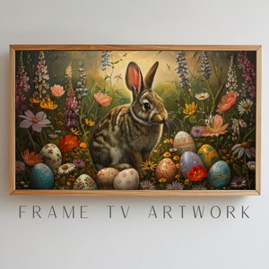 Bunny Frame TV Easter Art 11, samsung frame tv art, frame tv easter art, spring frame tv art, frame tv painting, eclectic animal tv art