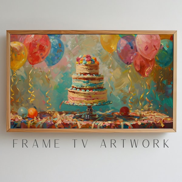 Vintage Birthday TV Art, samsung frame tv art, frame tv art modern, 4k frame tv, birthday frame tv, birthday tv art samsung, tv art work