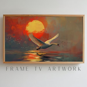 Oie coucher de soleil peinture cadre TV art, art tv cadre samsung, art tv cadre 4k, art tv cadre bohème, oeuvre d'art tv, art tv 4k, art tv cadre moderne