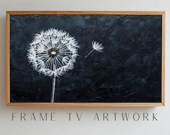 Dandelion Flower Frame TV Art, samsung frame tv art, 4k frame tv art, boho frame tv art, tv art work, 4k tv art, art tv plants