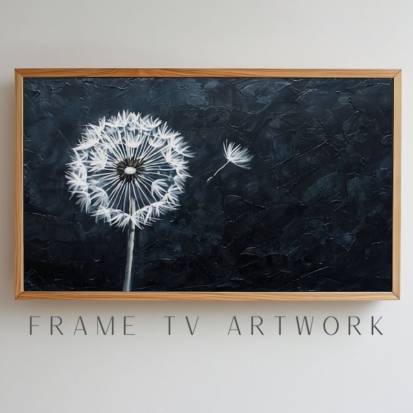Dandelion Flower Frame TV Art, samsung frame tv art, 4k frame tv art, boho frame tv art, tv art work, 4k tv art, art tv plants