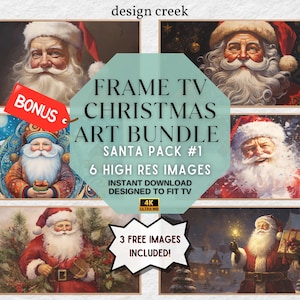 Santa Claus Frame TV Art Christmas 6 Pack #1, samsung frame tv art christmas, samsung tv christmas art, frame tv christmas art, frame tv art