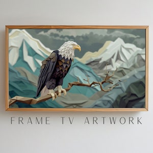 Art de la télévision cadre montagnes aigle en papier, art tv cadre samsung, art tv cadre 4k, art tv cadre bohème, oeuvre d'art tv, art tv 4k, art tv cadre moderne