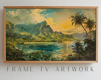 Vintage Hawaiian TV Art, hawaii frame tv art, frame tv hawaii, frame tv art, 4k frame tv, frame tv art coast, tv art work, tv art ocean