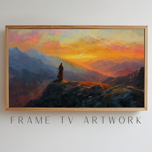 Jesus on Mountain Easter Frame TV Art, samsung frame tv art, frame tv easter art, spring frame tv art,  frame tv painting, religious tv art