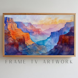 Desert Canyon Watercolor, samsung frame tv art, samsung frame tv art, clouds frame tv, desert frame tv, 4k frame tv art, tv art work