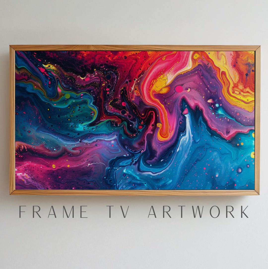 Liquid Paint Pour TV Art, Frame Tv Art Paint, Samsung Frame Tv Art ...
