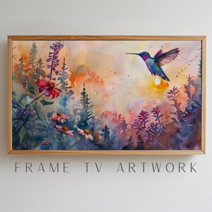 Colibri aquarelle cadre TV Art, art tv cadre samsung, art tv cadre 4k, art tv cadre bohème, oeuvre d'art tv, art tv 4k, art tv cadre moderne