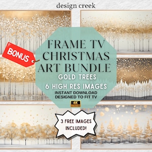 Gold Forest Frame TV Art Christmas, samsung frame tv art christmas, 4k frame tv art, frame tv christmas art, samsung frame tv art, frame tv
