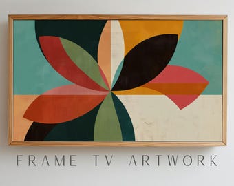 MCM Flower TV Art, samsung frame tv-kunst, samengestelde tv-frame, boho frame tv-kunst, frame tv achtergrond, midden van de eeuw frame tv-kunst, 4k frame tv