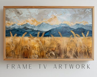 Mountain Valley Field Frame TV Art, samsung frame tv art, 4k frame tv art, boho frame tv art, tv art work, 4k tv art, frame tv art seasons