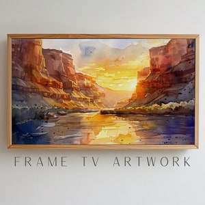 Desert Canyon Watercolor, samsung frame tv art, samsung frame tv art, clouds frame tv, desert frame tv, 4k frame tv art, tv art work