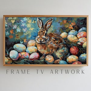 Bunny Frame TV Easter Art 15, samsung frame tv art, frame tv easter art, spring frame tv art, 4k frame tv painting, eclectic frame tv art