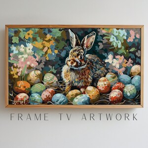 Bunny Frame TV Easter Art 14, samsung frame tv art, frame tv easter art, spring frame tv art, 4k frame tv painting, eclectic frame tv art