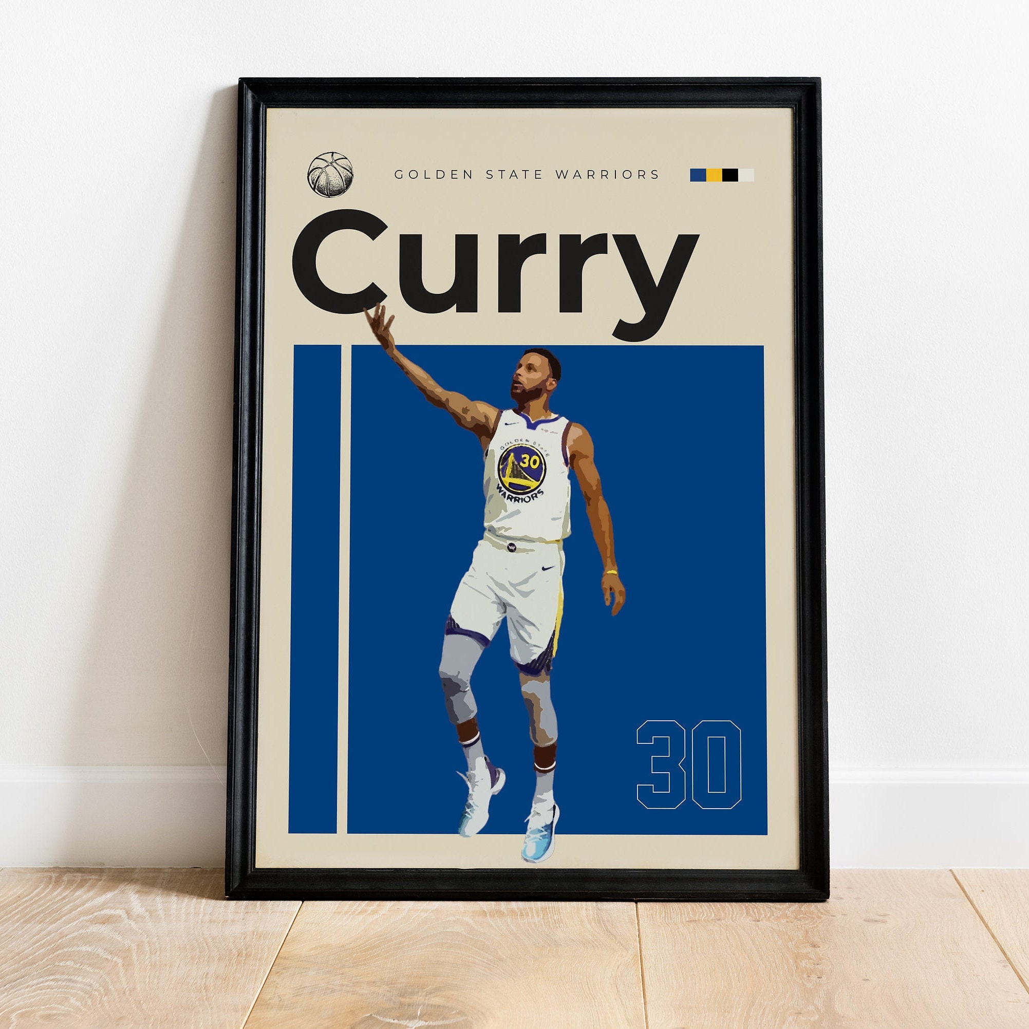 Steph Curry Signed Golden State Warriors LED Framed Nike Blue with