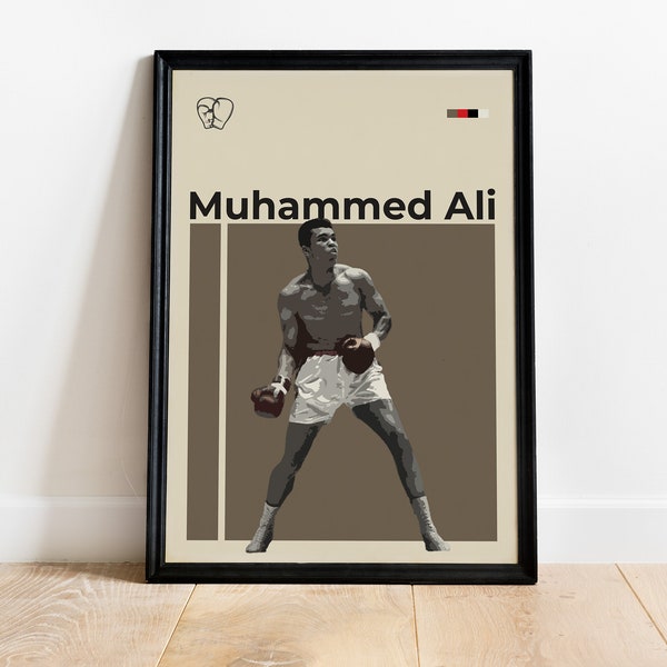 Mohammad Ali Inspired Poster, Boxing Poster, Ali Printable poster, Soft Decor, Office Wall Art, Digital, Art Poster Print, Mid-century