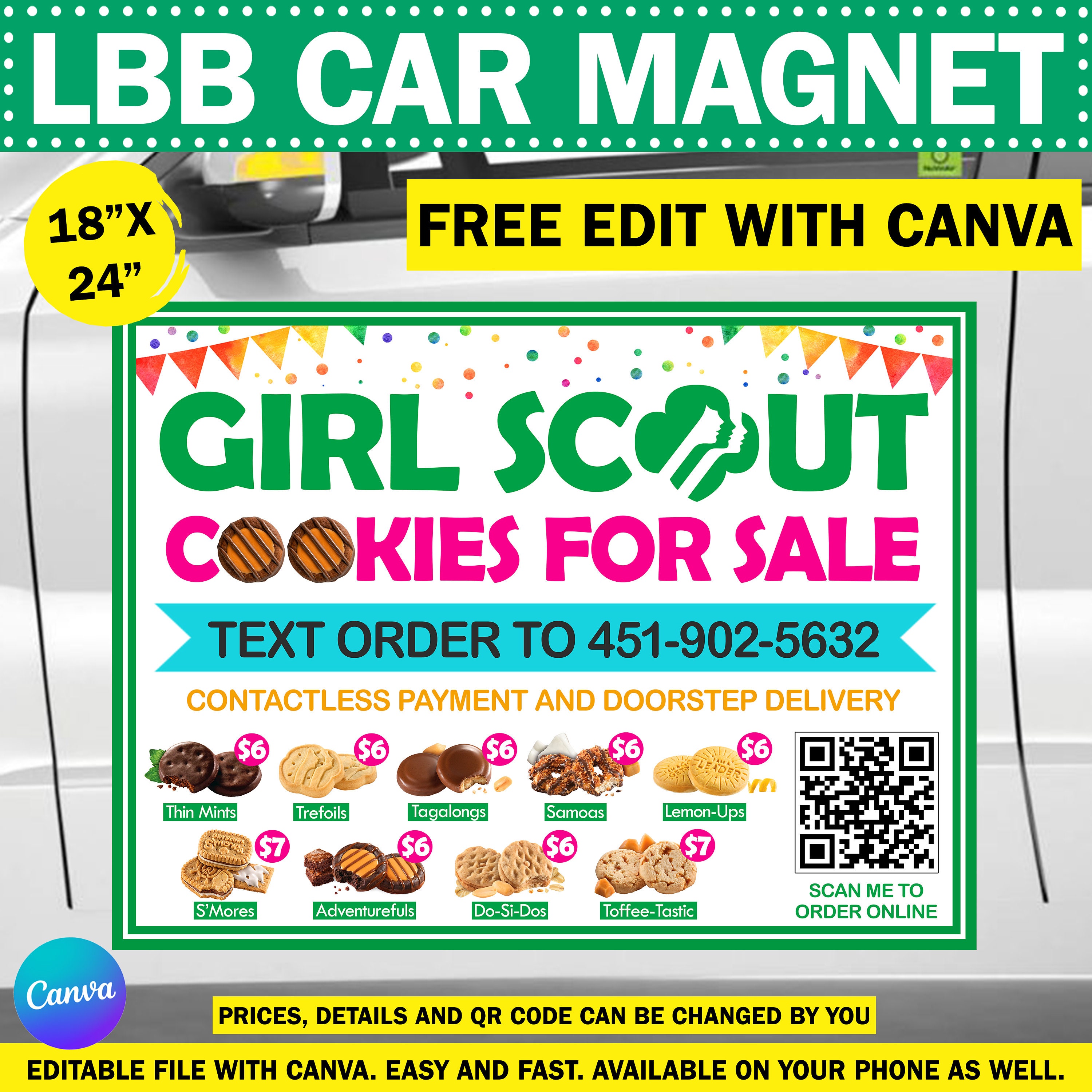 LBB Girl Scout Cookie Printable Bundle Door Hanger Menu Yard Sign Order ...