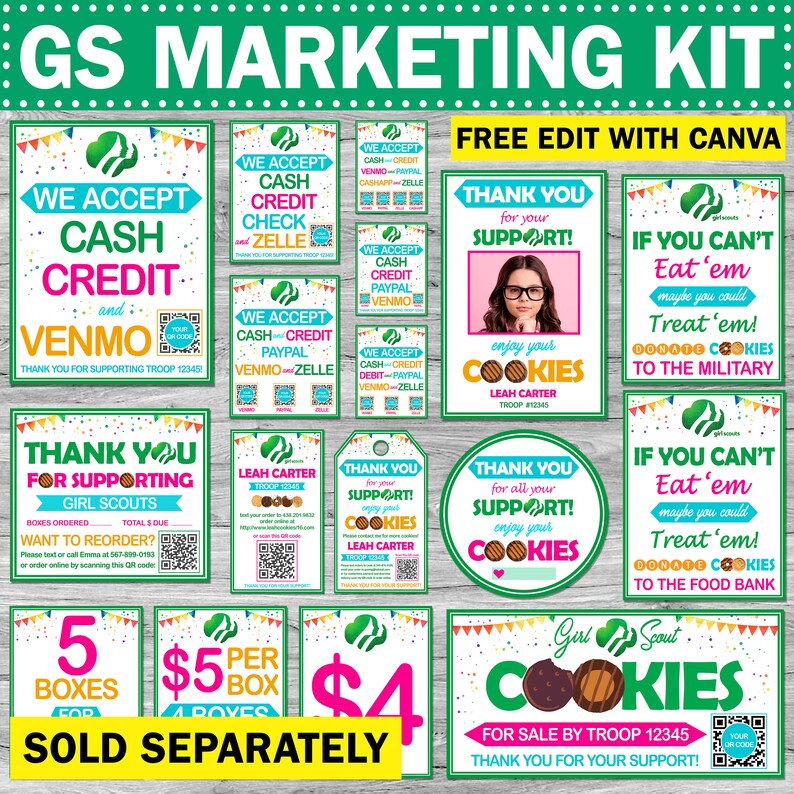 Girl Scout Cookie Banner Printable Signs Instant Download Booth ...