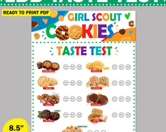 2024 LBB Girl Scout Cookie Taste Test | Little Brownie Cookie Tasting Test | Printable Taste Test Sign | Troop Leader Organizer | JPG & PDF