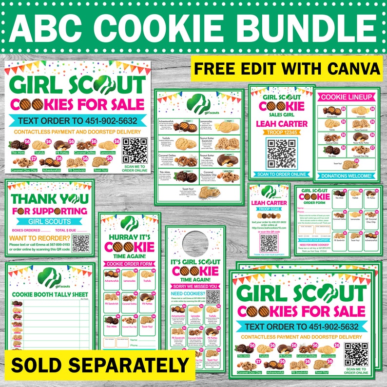 ABC Girl Scout Cookie Info Flyer Price List 2024 Cookie Menu Printable ...