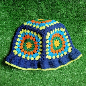 Colorful Crochet Bucket Hat, Summer Knit Hat, Cotton Summer Bucket Hat,  Festval Hat, Knitted Cotton Beanie, Gift For Her