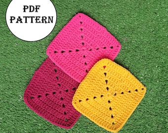 Traditional Crochet Granny Square  Pattern, Easy Crochet  Motif Pattern For Blanket and Bag, Granny Square Blanket Pattern