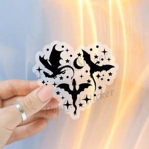 Fantasy Sticker | Dragon Heart Stickers| Kindle Stickers, Bookish Sticker | Transparent or Waterproof White | Gift for Book Lover | Booktok