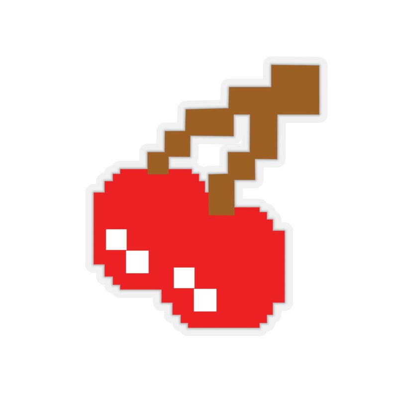 Retro Video Game Sticker Pacman Cherries Gaming Fan Art Etsy