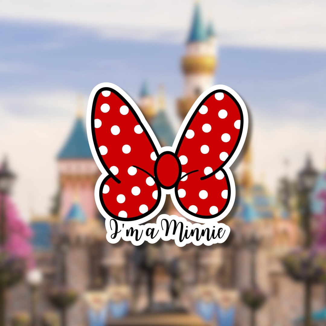 Disney Minnie Waterproof Vinyl Sticker Disneyland Sticker Etsy